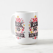 リスクなし、報酬なしはっきりした- やる気を起こさせる コーヒーマグカップ (正面左)