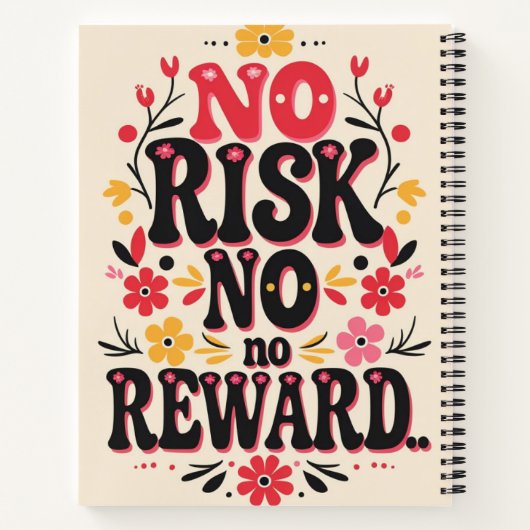 リスクなし、報酬なし – やる気を起こさせる ノートブック (裏面)
