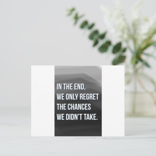 リスクの取り感動的やる気を起こさせる引用文 ポストカード (スタンド正面)