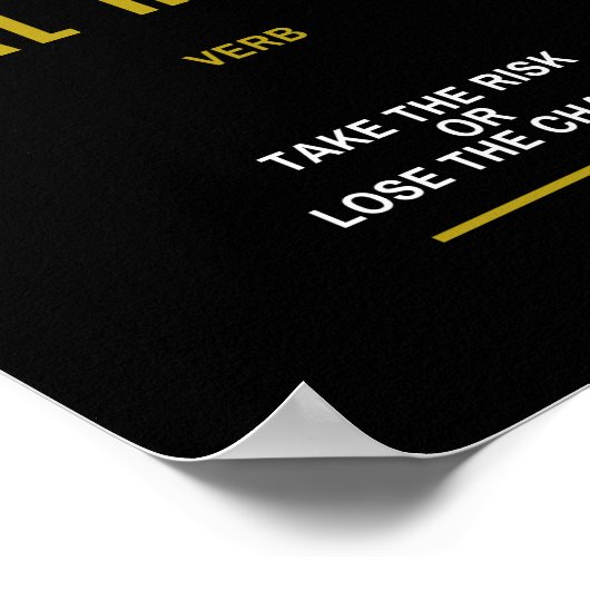 リスクの感動的引用文 ポスター (角)