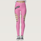 リスクピンクプードユーモアおもしろいレギンス レギンス (正面)