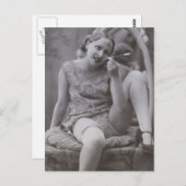 リスクフランスのデコ女性写真はがき ポストカード (正面/裏面)