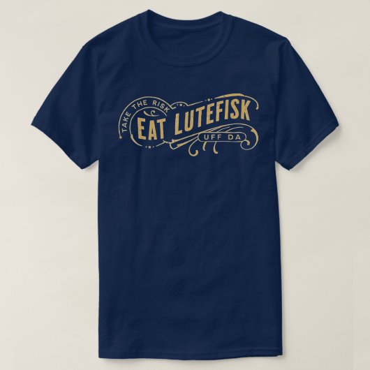 リスクルテフ食べィスクを取るおもしろい Tシャツ (デザイン正面)