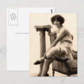 リスクヴィンテージフラッパー女フランスのの子の写真はがき ポストカード (正面/裏面)