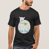 リスク取りかわいいおもしろいハッピー白ラマ跳び Tシャツ (正面)