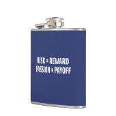 リスク=報酬、情熱=ペイオフ フラスク (左)