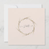 リスケジュー結婚ルズアネモーネ赤面ピンクグリーン 招待状 (裏面)