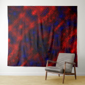 リスコスヴェルメルホスcruzados e fundo azul? タペストリー (インサイチュ(横))