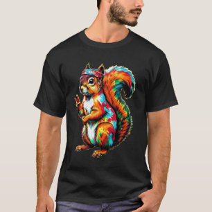 リスサイケデリックル野生動物平和フラフG Tシャツ