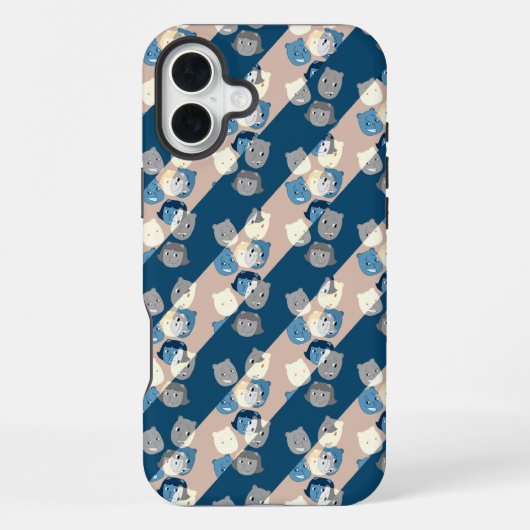 リスザルの背景パターン iPhoneケース (裏面)