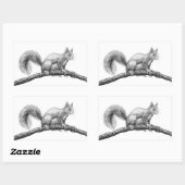 リススケッチ 長方形シール (シート)