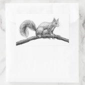 リススケッチ 長方形シール (バッグ)