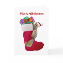 リスストッキングクリスマスカード