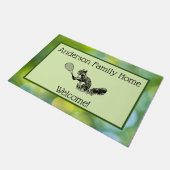 リステニスプレーヤー及び文字（緑）縁ど ドアマット (アングル)