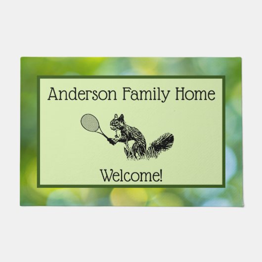 リステニスプレーヤー及び文字（緑）縁ど ドアマット (正面)