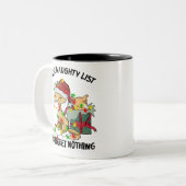 リストいけなでCatおもしろい Christmas Holiday ツートーンマグカップ (正面左)