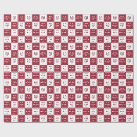 リストいけなとリスト |赤い休日市松模様に ラッピングペーパー (フラット)