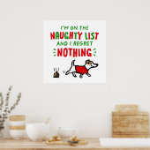 リストいけなに私は何もおもしろい犬を後悔しない ポスター (キッチン)