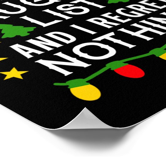 リストいけなに私は何も後悔しないおもしろいクリスマス ポスター (角)