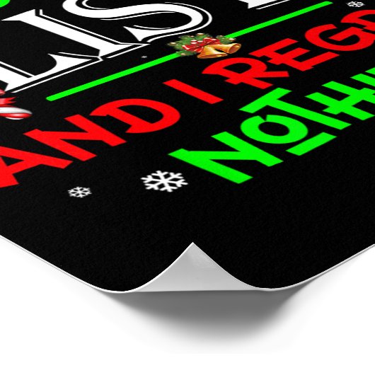 リストいけなに私は何も後悔しないおもしろいクリスマス ポスター (角)