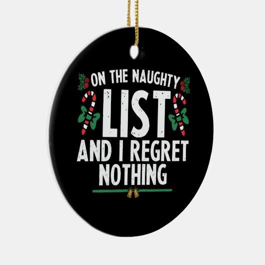 リストいけなに載って私は何もクリスマスを後悔しない セラミックオーナメント (右)