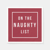 リストいけなに |赤モダンと白の休日 スタンダードカクテルナプキン (正面)