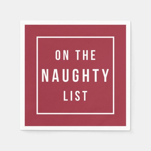 リストいけなに |赤モダンと白の休日 スタンダードカクテルナプキン (正面)