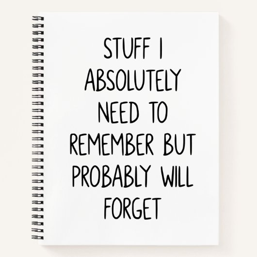 リストおもしろいホワイトする忘れ深い人のための引用文 ノートブック (正面)