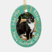 リストおもしろい写真のいけなキャッパーソナライズされたト セラミックオーナメント (裏面)