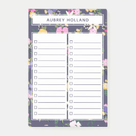 リストかわいらしを行う黄色い紫色の花のパターン ポストイット