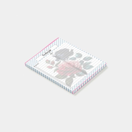 リストするピンクとブルーのバラ ポストイット (アングル)