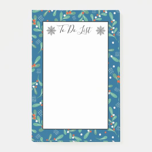 リストするホリーベリーとクリスマスグリーン ポストイット (正面)