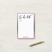 リストする手書き入力のピンクグラデーション線縁ど ポストイット (デスク上)