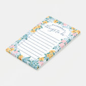 リストする美しいピンクとブルーのフローラフレーム ポストイット (アングル)