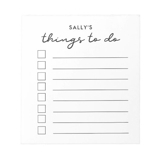 リストする項目 ノートパッド (正面)