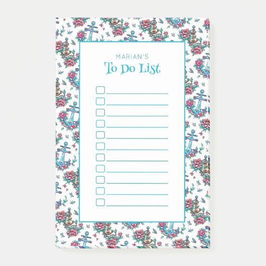 「リストする」の花パーソナライズされたのパタ航海のーン ポストイット (正面)