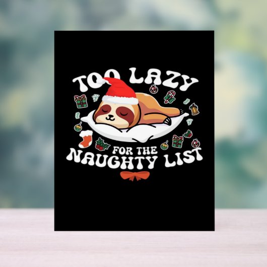 リストには怠惰いけなすぎるおもしろいクリスマス アクリルサイン (ニュートラル)