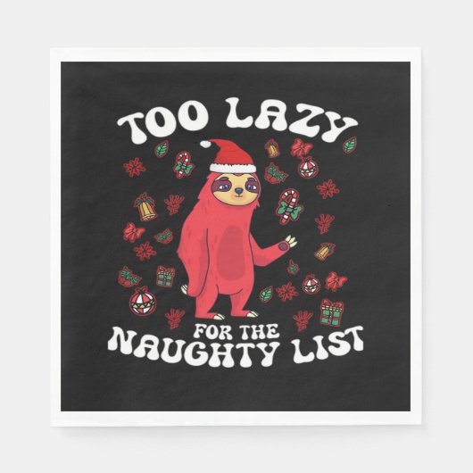 リストには怠惰いけなすぎるおもしろいクリスマス スタンダードランチョンナプキン (正面)