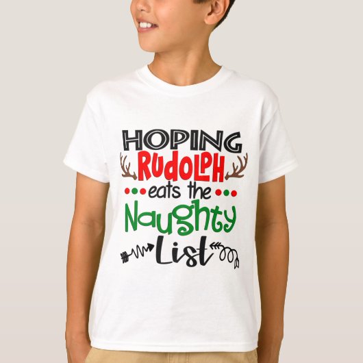 リストにルドルフ食べを望いけなむ Tシャツ (正面)