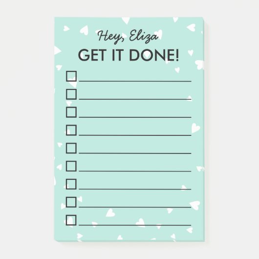 リストに載せるために小さなハートを行う | 名前をカスタムする ポストイット (正面)