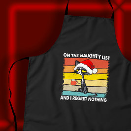 リストに載った不機嫌なクリスマスいけなネコ エプロン