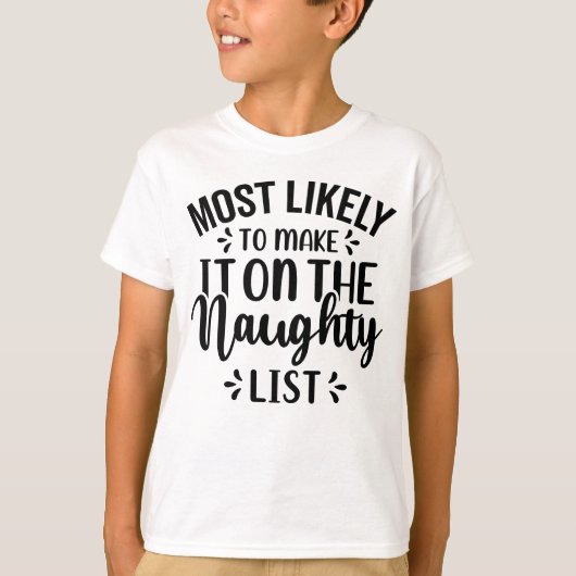 リストに載る可能性が高いけない Tシャツ (正面)