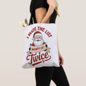 リストに2回載ったわんぱくクリスマスサンタ トートバッグ (クローズアップ)