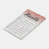 リストのばら色の金ゴールドの大理石の名前をカスタムするをするハッスルのおもしろい ポストイット (アングル)