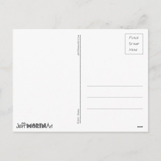 リストのウェブサイトの挨拶をするサンタ シーズンポストカード (裏面)