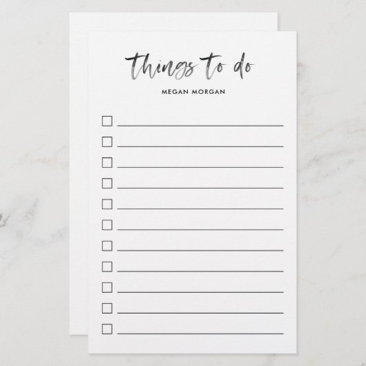 リストのノートをするためにブラシをかけられる 便箋 (正面/裏面)