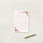 リストのポスト・イットをするエレガントな花柄 ポストイット (デスク上)