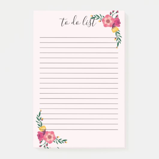 リストのポスト・イットをするエレガントな花柄 ポストイット (正面)