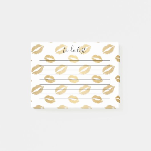 リストのポスト・イットをする金ゴールドの唇 ポストイット (正面)