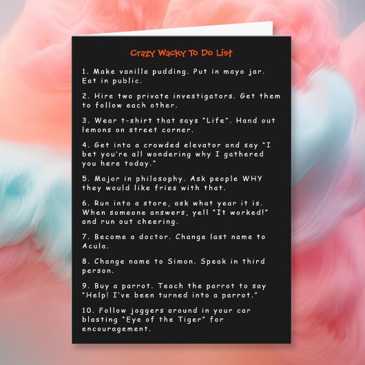 リストのユーモアをするおもしろいで熱狂するで風変りな新年の悪ふざけ カード